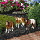 Hillside Pasture Statuary, Resin Mustang, Appaloosa, and Clydesdale Horse, 11.5", Asst of 3