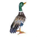 Metal Mallard Duck Garden Statue, Looking Up Pose. 16"H