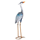 Seaside Retreat Garden Statuary, Metal Long Neck Heron, 34"H