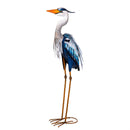 Seaside Retreat Garden Statuary, Metal Curved Neck Heron, 33"H