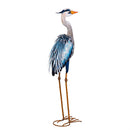Seaside Retreat Garden Statuary, Metal Curved Neck Heron, 33"H