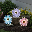 Cottage Garden Statuary, Resin Glow Flower, Solar, 7", Asst of 3