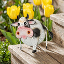 Hillside Pasture Garden Statuary, Metal Farmhouse Cow, 11"L