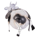Hillside Pasture Garden Statuary, Metal Farmhouse Cow, 11"L