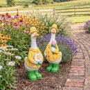 Hillside Pasture Garden Statuary, Ceramic Sunny Garden Goose, 12"H, Asst of 2