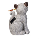 Pet Central Garden Statuary, Resin Happy Cat with Light-up Butterfly, Solar, 12"H