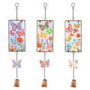 Cottage Garden Outdoor Hanging Decor, GlD Stained Glass Outdoor Hanging Decor, Butterfly, 3 Asst