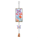 Cottage Garden Outdoor Hanging Decor, GlD Stained Glass Outdoor Hanging Decor, Butterfly, 3 Asst