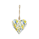 Seaside Retreat Songbird Citrus Hanging Decor Metal Heart Shaped Set