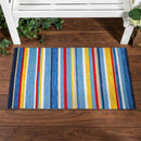 Bright Stripe Indoor/Outdoor Hooked Rug 24"x42"