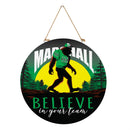Marshall University Bigfoot Round Door Decor with Hanging Rope, 18x18