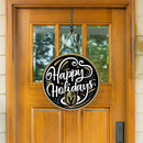 Vegas Golden Knights Holiday Round Door Decor with Hanging Rope, 18x18