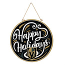 Vegas Golden Knights Holiday Round Door Decor with Hanging Rope, 18x18