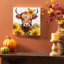 Harvest Blossom Highland Cow and SunflowersWall Decor, 12"x12"