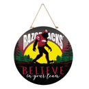 University of Arkansas Bigfoot Round Door Decor with Hanging Rope, 18x18