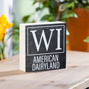 State Wooden Plock Wisconsin 6x6"