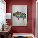 Hillside Pasture Indoor Wall Decor Canvas Tapestry, Color block Bison 52"X 36" Canvas Tapestry