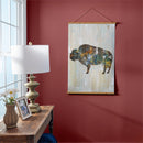 Hillside Pasture Indoor Wall Decor Canvas Tapestry, Color block Bison 36"x24" Canvas Tapestry