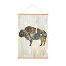 Hillside Pasture Indoor Wall Decor Canvas Tapestry, Color block Bison 36"x24" Canvas Tapestry