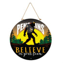 Pittsburgh Penguins Bigfoot Round Door Decor with Hanging Rope, 18x18