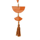 VivaStyle Hanging Decor, Terracotta Abstract Hanging Decor with Tassle, 36"L