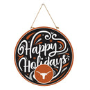 University of Texas Holiday Round Door Decor with Hanging Rope, 18x18