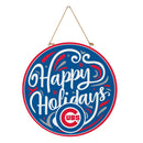 Chicago Cubs Holiday Round Door Decor with Hanging Rope, 18x18