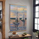 Seaside Retreat Indoor Wall Decor Canvas Tapestry, Sail Boats 52"X 36" Canvas Tapestry