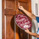 University of Arkansas Holiday Round Door Decor with Hanging Rope, 18x18