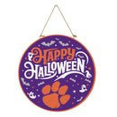 Clemson University Halloween Round Door Decor with Hanging Rope, 18x18