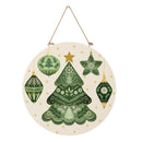 Shades of Emerald Christmas Tree Wood Door Decor, 18"