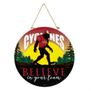 Iowa State University Bigfoot Round Door Decor with Hanging Rope, 18x18