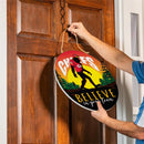 Kansas City Chiefs Bigfoot Round Door Decor with Hanging Rope, 18x18