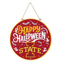 Iowa State University Halloween Round Door Decor with Hanging Rope, 18x18