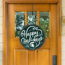 Michigan State University Holiday Round Door Decor with Hanging Rope, 18x18