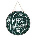 Michigan State University Holiday Round Door Decor with Hanging Rope, 18x18