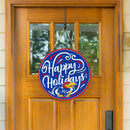 University of Kansas Holiday Round Door Decor with Hanging Rope, 18x18