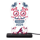 Atlanta Braves Baseball Sugar Skull Desklite LED Decor