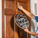 Oklahoma State University Holiday Round Door Decor with Hanging Rope, 18x18