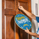 Los Angeles Chargers Halloween Round Door Decor with Hanging Rope, 18x18