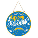 Los Angeles Chargers Halloween Round Door Decor with Hanging Rope, 18x18