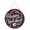 University of Georgia Holiday Round Door Decor with Hanging Rope, 18x18