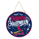St Louis Cardinals Halloween Round Door Decor with Hanging Rope, 18x18