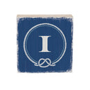 Coastal Monogram Nautical Sign Wood Block "I", 6"x6" I