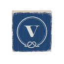 Coastal Wooden Plock Monogram Nautical 6" V V