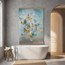 Cottage Garden Indoor Wall Decor Canvas Tapestry, Butterflies in Flight 52"X 36" Canvas Tapestry