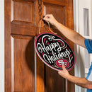 San Francisco 49ers Holiday Round Door Decor with Hanging Rope, 18x18
