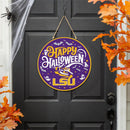 Louisiana State University Halloween Round Door Decor with Hanging Rope, 18x18
