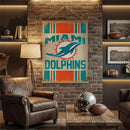 Miami Dolphins, Canvas Wall Tapestry, Large, 54x36