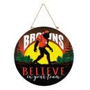 Cleveland Browns Bigfoot Round Door Décor with Hanging Rope, 18x18